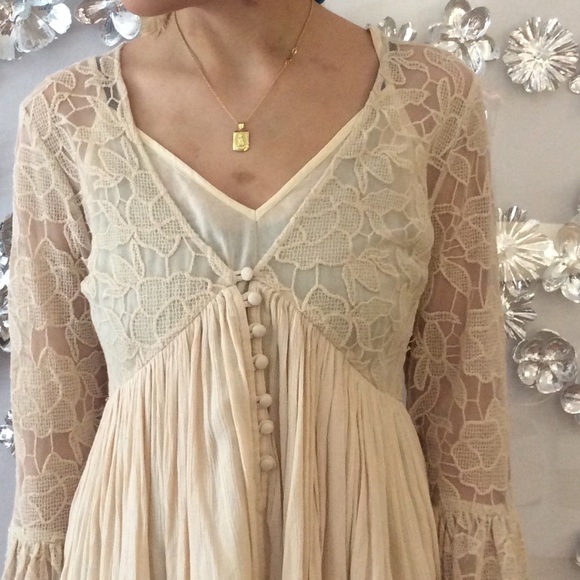 Free People cream long sleeve dress, size S - Picture 3 of 3